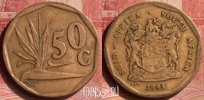 ЮАР 50 центов 1993 года, KM# 137, 097m-031