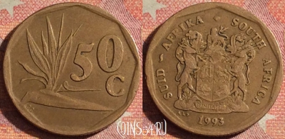 ЮАР 50 центов 1993 года, KM# 137, 118i-129