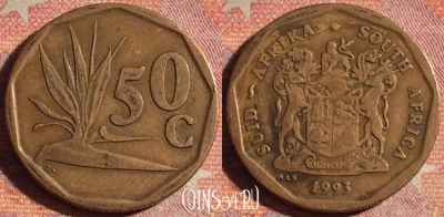 ЮАР 50 центов 1993 года, KM# 137, 192i-044