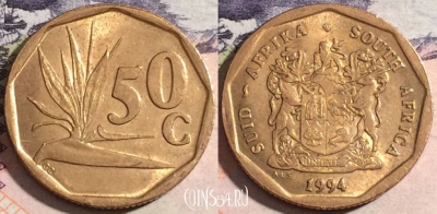 ЮАР 50 центов 1994 года, KM# 137, 174-106