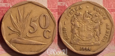 ЮАР 50 центов 1994 года, KM# 137, 245j-100