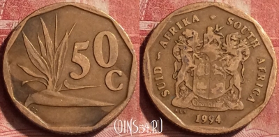 ЮАР 50 центов 1994 года, KM# 137, 271l-029