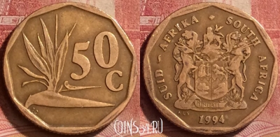 ЮАР 50 центов 1994 года, KM# 137, 273l-090