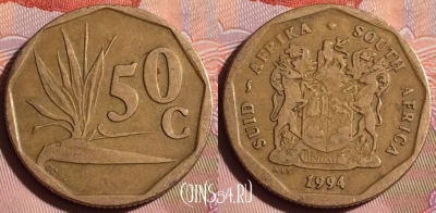 ЮАР 50 центов 1994 года, KM# 137, 334-023