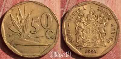 ЮАР 50 центов 1994 года, KM# 137, 420n-046