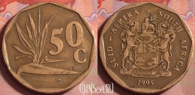 ЮАР 50 центов 1995 года, KM# 137, 224k-004