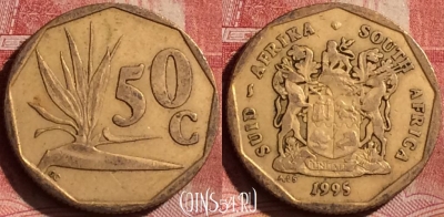 ЮАР 50 центов 1995 года, KM# 137, 254l-139