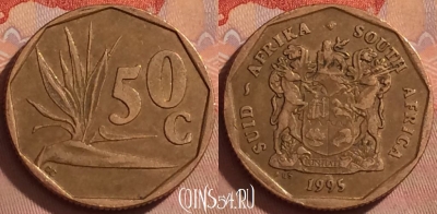 ЮАР 50 центов 1995 года, KM# 137, 371k-075