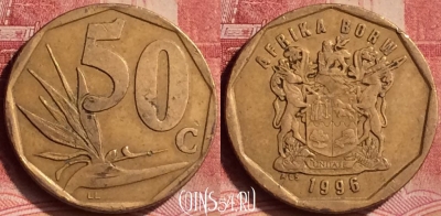 ЮАР 50 центов 1996 года, KM# 163, 076m-036