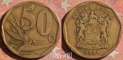 ЮАР 50 центов 1996 года, KM# 163, 121i-051