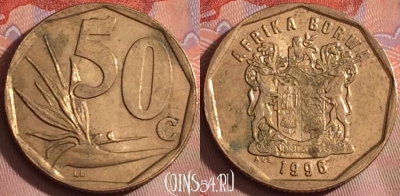 ЮАР 50 центов 1996 года, KM# 163, 244k-124
