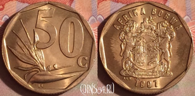 ЮАР 50 центов 1997 года, KM# 163, 288f-013