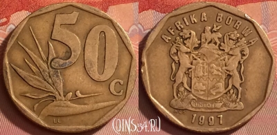 ЮАР 50 центов 1997 года, KM# 163, 292l-035