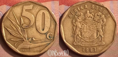 ЮАР 50 центов 1997 года, KM# 163, 412-069