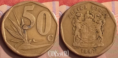 ЮАР 50 центов 1997 года, KM# 163, 447-107