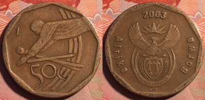 ЮАР 50 центов 2003 года, KM# 276, 227a-011