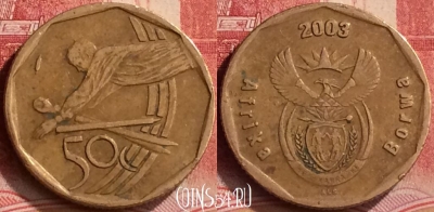 ЮАР 50 центов 2003 года, KM# 276, 281m-054