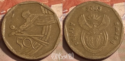 ЮАР 50 центов 2003 года, KM# 276, 497р-091 ♛