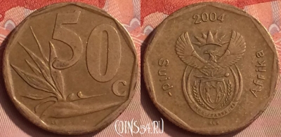 ЮАР 50 центов 2004 года, KM# 331, 162m-070