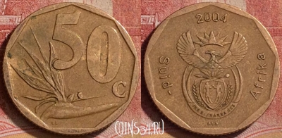 ЮАР 50 центов 2004 года, KM# 331, 178l-133