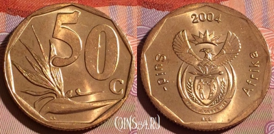 ЮАР 50 центов 2004 года, KM# 331, 181c-102