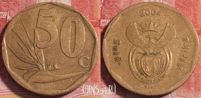 ЮАР 50 центов 2004 года, KM# 331, 257-002