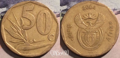 ЮАР 50 центов 2004 года, KM# 331, a058-153