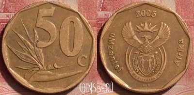 ЮАР 50 центов 2005 года, KM# 294, 188l-029