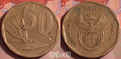 ЮАР 50 центов 2005 года, KM# 294, 223k-068