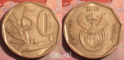 ЮАР 50 центов 2005 года, KM# 294, 253a-071