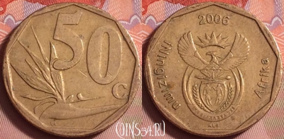 ЮАР 50 центов 2006 года, KM# 489, 220k-009