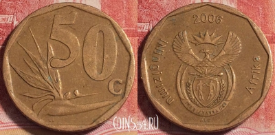 ЮАР 50 центов 2006 года, KM# 489, 256-136