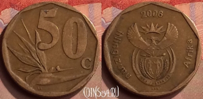 ЮАР 50 центов 2006 года, KM# 489, 418-054