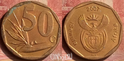 ЮАР 50 центов 2007 года, KM# 343, 109m-103