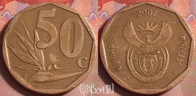 ЮАР 50 центов 2007 года, KM# 343, 223k-108