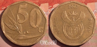 ЮАР 50 центов 2007 года, KM# 343, 264a-102