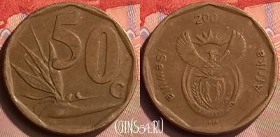 ЮАР 50 центов 2007 года, KM# 343, 416-023