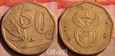 ЮАР 50 центов 2007 года, KM# 343, 416-087