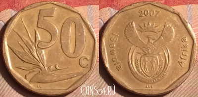 ЮАР 50 центов 2007 года, KM# 343, 446-136