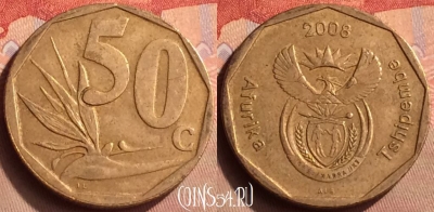 ЮАР 50 центов 2008 года, KM# 443, 041n-052