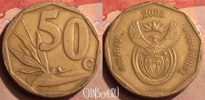 ЮАР 50 центов 2008 года, KM# 443, 041n-062