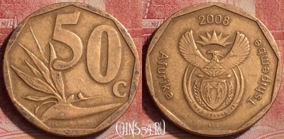 ЮАР 50 центов 2008 года, KM# 443, 174l-019