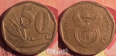 ЮАР 50 центов 2008 года, KM# 443, 251i-094