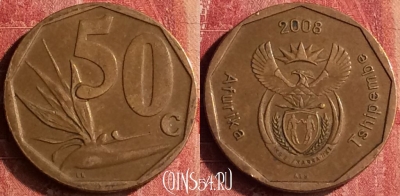 ЮАР 50 центов 2008 года, KM# 443, 399-042