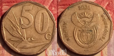 ЮАР 50 центов 2008 года, KM# 443, 404-062