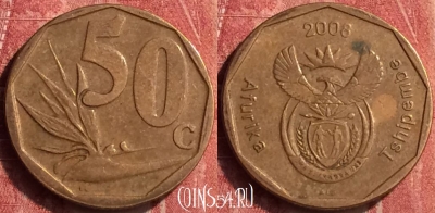 ЮАР 50 центов 2008 года, KM# 443, 407-108