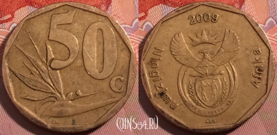 ЮАР 50 центов 2009 года, KM# 467, a074-023