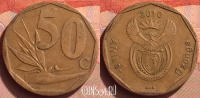 ЮАР 50 центов 2010 года, KM# 496, 087o-004