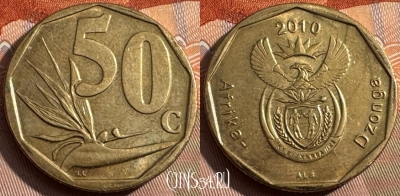 ЮАР 50 центов 2010 года, KM# 496, 155s-071