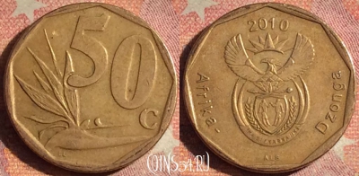 ЮАР 50 центов 2010 года, KM# 496, 201i-004